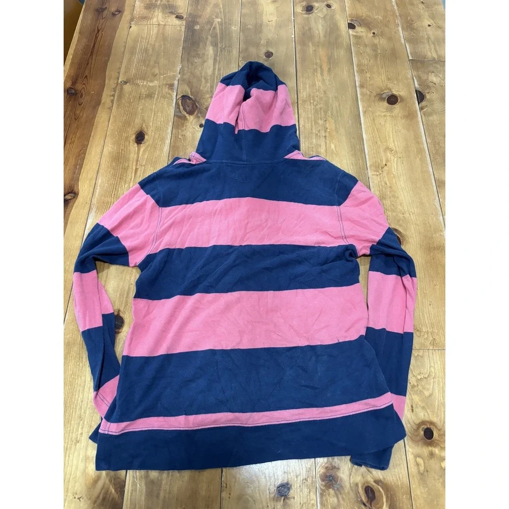 Polo Ralph Lauren Boys Striped Hoodie Pullover Sweatshirt Pink Blue XL (18-20)